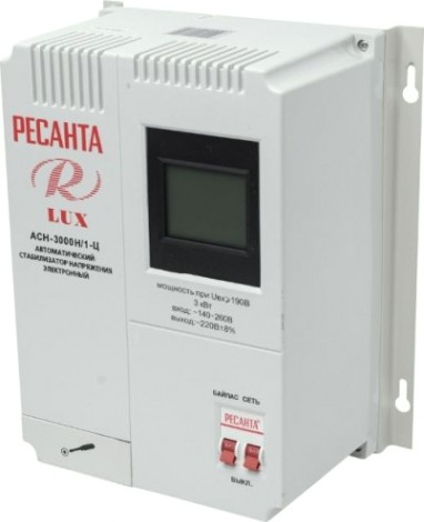 Стабилизатор напряжения однофазный Ресанта АСН- 3000 Н/1-Ц Lux [63/6/21]