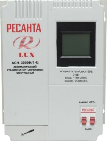 Стабилизатор напряжения однофазный Ресанта АСН- 3000 Н/1-Ц Lux [63/6/21]