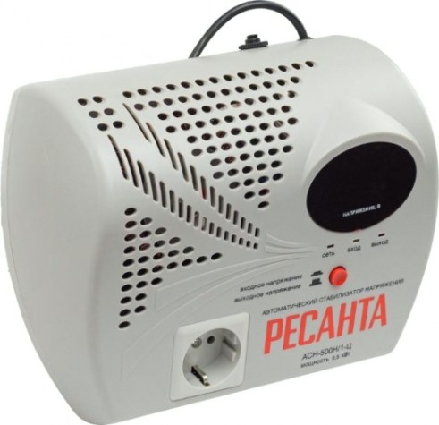 Стабилизатор напряжения однофазный Ресанта АСН- 500 Н/1-Ц [63/6/9]