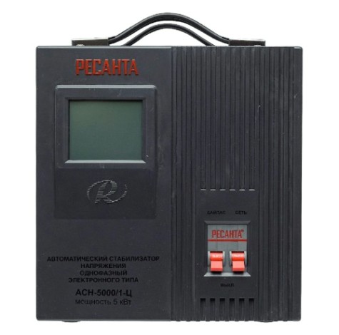 Стабилизатор напряжения однофазный Ресанта АСН- 5000/1-Ц [63/6/6]
