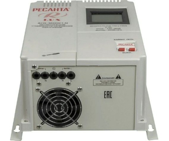 Стабилизатор напряжения однофазный Ресанта АСН- 5000 Н/1-Ц Lux [63/6/16]