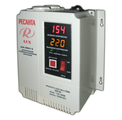 Стабилизатор напряжения однофазный Ресанта АСН- 500Н/1-Ц LUX [63/6/39]