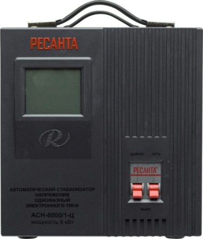Стабилизатор напряжения однофазный Ресанта АСН- 8000/1-Ц [63/6/7]
