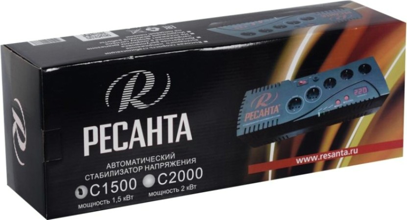 Стабилизатор напряжения однофазный Ресанта С1500 (сетевой фильтр) [63/6/33]