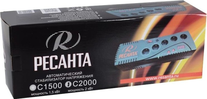 Стабилизатор напряжения однофазный Ресанта С2000 (сетевой фильтр) [63/6/34]