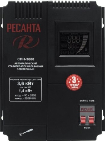 Стабилизатор напряжения однофазный Ресанта СПН- 3600 [63/6/25]
