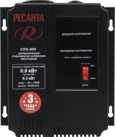 Стабилизатор напряжения однофазный Ресанта СПН- 900 [63/6/23]