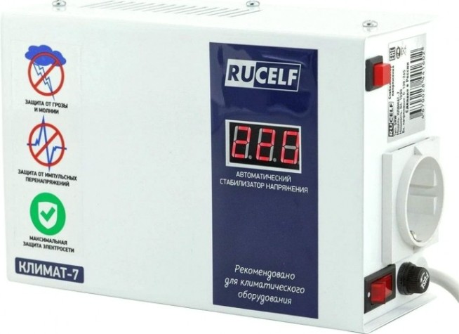 Стабилизатор напряжения однофазный RUCELF КЛИМАТ-7 Стабилизатор напряжения однофазный RUCELF КЛИМАТ-7