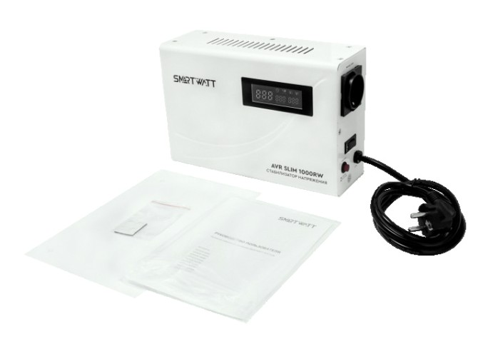 Стабилизатор напряжения однофазный SMARTWATT AVR SLIM 1000RW настенный [AVR SLIM 1000RW]
