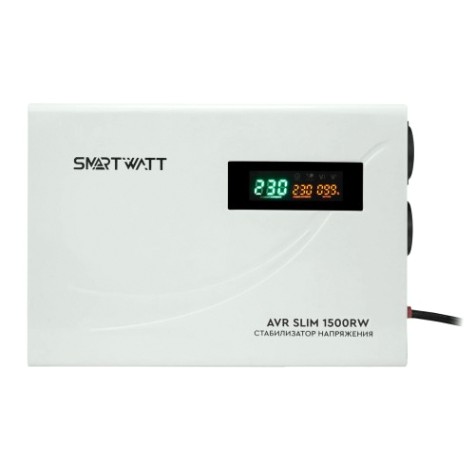 Стабилизатор напряжения однофазный SMARTWATT AVR SLIM 1500RW настенный [AVR SLIM 1500RW]