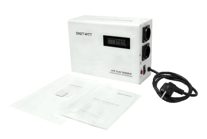 Стабилизатор напряжения однофазный SMARTWATT AVR SLIM 2000RW настенный [AVR SLIM 2000RW]