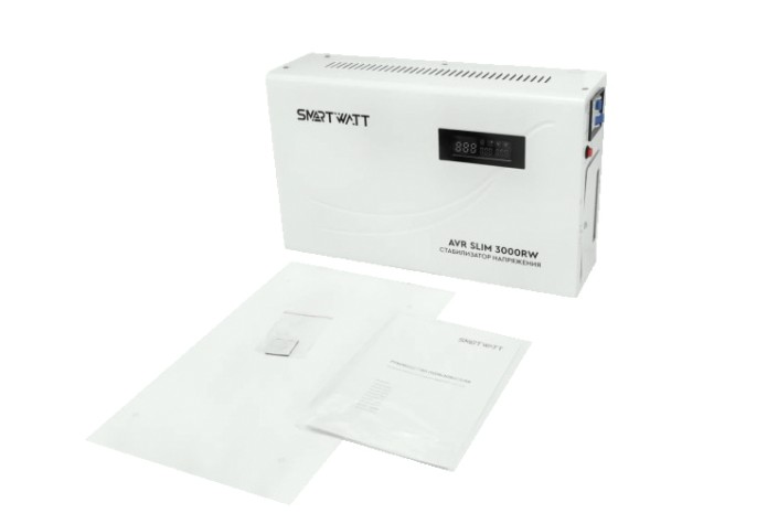 Стабилизатор напряжения однофазный SMARTWATT AVR SLIM 3000RW настенный [AVR SLIM 3000RW]