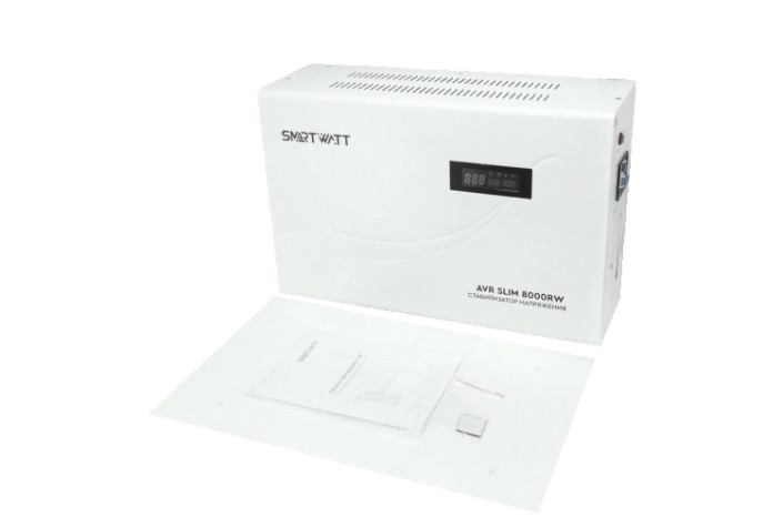 Стабилизатор напряжения однофазный SMARTWATT AVR SLIM 8000RW настенный [AVR SLIM 8000RW]