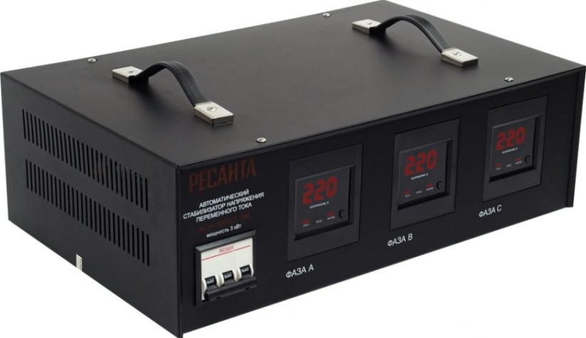 Стабилизатор напряжения трехфазный Ресанта АСН- 3000/3-ЭМ [63/4/1]