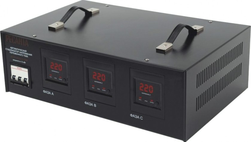 Стабилизатор напряжения трехфазный Ресанта АСН- 4500/3-ЭМ [63/4/2]