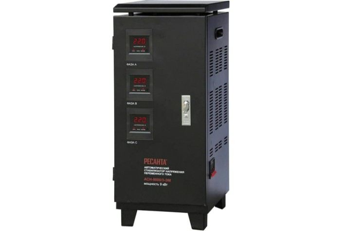 Стабилизатор напряжения трехфазный Ресанта АСН- 9 000/3-ЭМ [63/4/4]