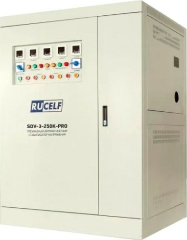 Стабилизатор напряжения трехфазный RUCELF SDV-3-250K-PRO Стабилизатор напряжения трехфазный RUCELF SDV-3-250K-PRO
