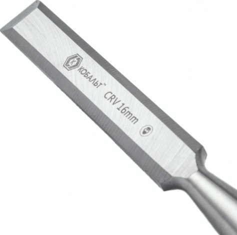 Стамеска Кобальт 245-558 плоская 16х140 мм, cr-v, двухкомпонентная рукоятка