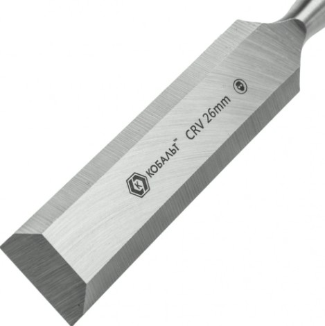 Стамеска Кобальт 245-602 плоская 26х140 мм, cr-v, двухкомпонентная рукоятка