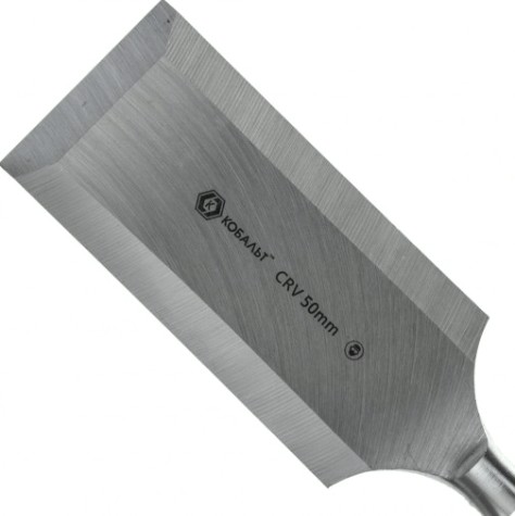 Стамеска Кобальт 245-657 плоская 50х140 мм, cr-v, двухкомпонентная рукоятка