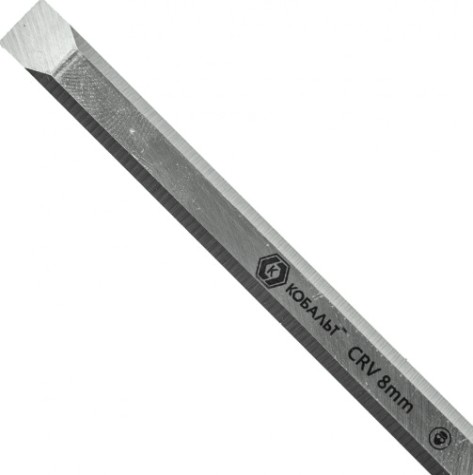 Стамеска Кобальт 245-718 плоская 8х140 мм, cr-v, деревянная рукоятка