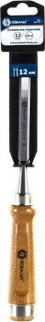 Стамеска Кобальт 245-732 плоская 12х140 мм, cr-v, деревянная рукоятка Стамеска Кобальт 245-732 плоская 12х140 мм, cr-v, деревянная рукоятка