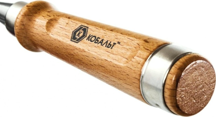 Стамеска Кобальт 245-787 плоская 22х140 мм, cr-v, деревянная рукоятка