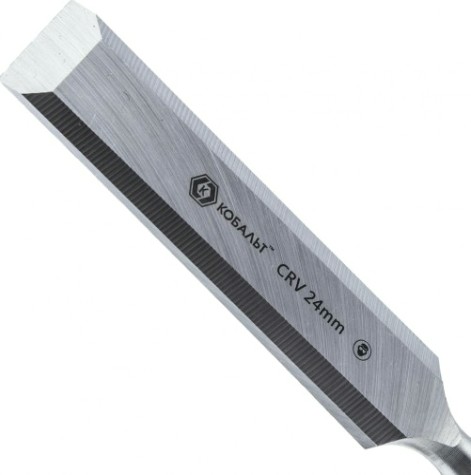 Стамеска Кобальт 245-794 плоская 24х140 мм, cr-v, деревянная рукоятка
