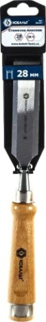 Стамеска Кобальт 245-817 плоская 28х140 мм, cr-v, деревянная рукоятка