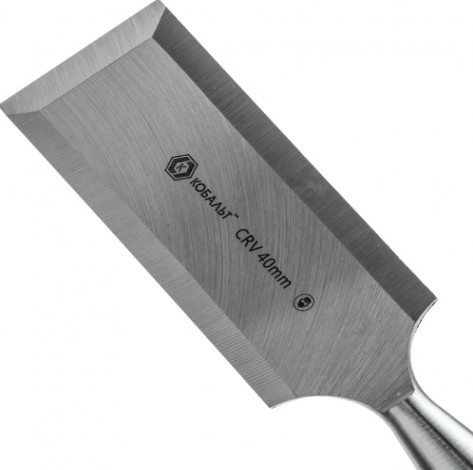 Стамеска Кобальт 245-848 плоская 40х140 мм, cr-v, деревянная рукоятка