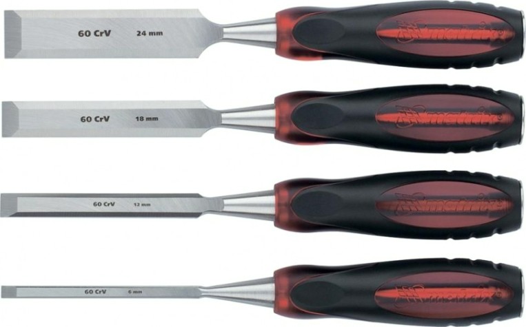 Стамеска MATRIX 4 штуки, 6-12-18-24 мм набор [24432]