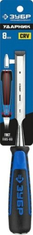 Стамеска ЗУБР ПРОФЕССИОНАЛ ударник с двухкомпонентной рукояткой, 8мм [18097-08_z01]