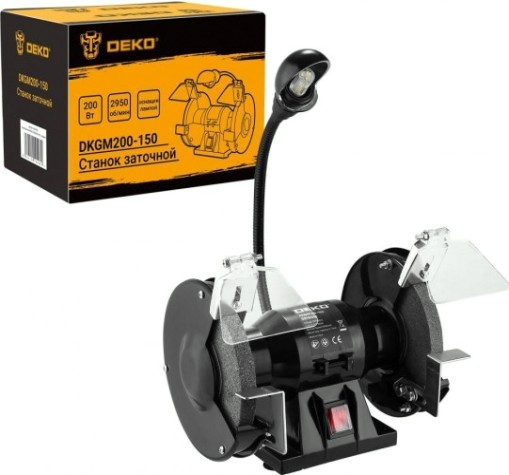 Станок заточной DEKO DKGM200-150 с лампой [063-4323]