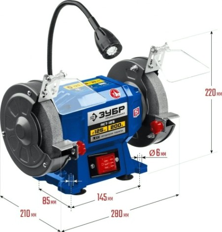 Станок заточной ЗУБР ПСТ-125 «ПРОФЕССИОНАЛ» Станок заточной ЗУБР ПСТ-125 «ПРОФЕССИОНАЛ»