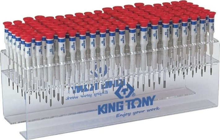 Стенд с прецизионными отвертками KING TONY серии 1431 1432, 1433, 114 предметов [31419MR]