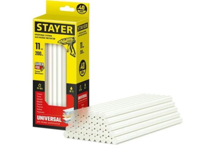 Стержень клеевой STAYER MASTER для (термоклеящих) пистолетов, прозрачные по стекл [2-06821-T-S40]