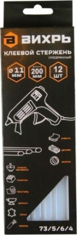 Стержень клеевой ВИХРЬ 11х200мм 12шт. [73/5/6/4]