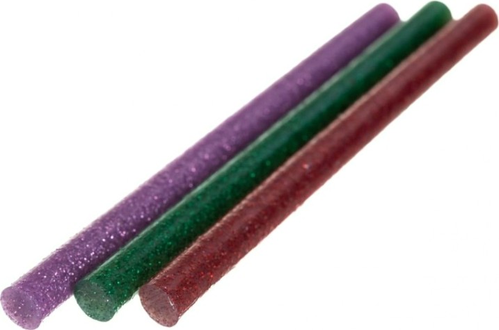 Стержни клеевые REXANT цветные с блестками 7x100 мм, 12 шт. [09-1025]