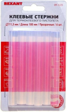 Стержни клеевые REXANT прозрачные 11x100 мм, 6 шт. [09-1225]