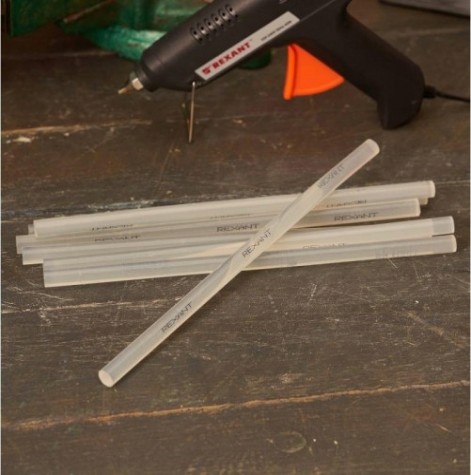 Стержни клеевые REXANT прозрачные 11x270 мм, 10 шт. (хедер) [09-1270]