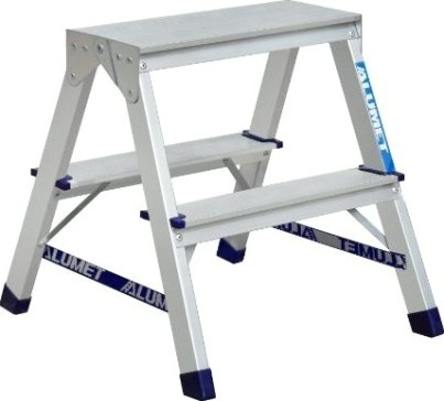 Стремянка алюминиевая АЛЮМЕТ AD 7202 2 ступени двухсторонняя [AD7202]