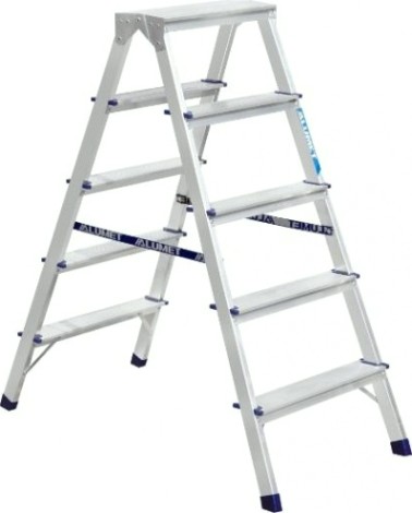 Стремянка алюминиевая АЛЮМЕТ AD 7205 5 ступеней двухсторонняя [AD7205]