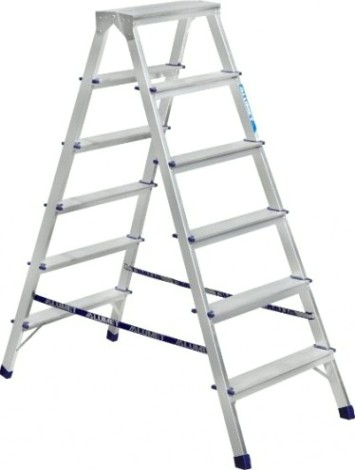 Стремянка алюминиевая АЛЮМЕТ AD 7206 6 ступеней двухсторонняя [AD7206]
