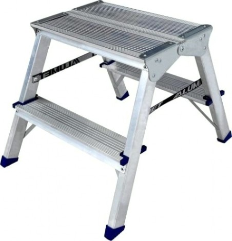 Стремянка алюминиевая АЛЮМЕТ ADK 6202 2 ступени двухсторонняя, верхняя ступень 260 мм [ADK6202]