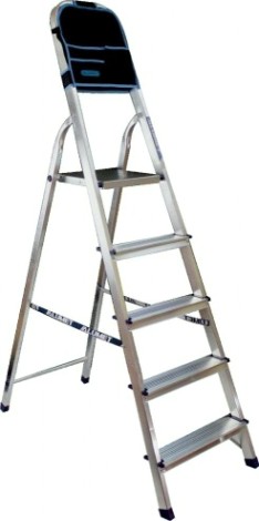 Стремянка алюминиевая АЛЮМЕТ АМ 705 АК 5 ст. с органайзером [Ам705АК]