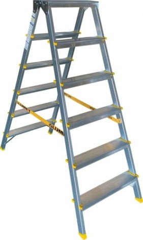 Стремянка алюминиевая АЛЮМЕТ APD 9206 6 ступеней двухсторонняя анодированная [APD9206]