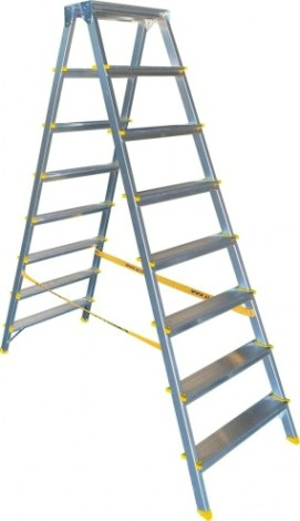 Стремянка алюминиевая АЛЮМЕТ APD 9208 8 ступеней двухсторонняя анодированная [APD9208]
