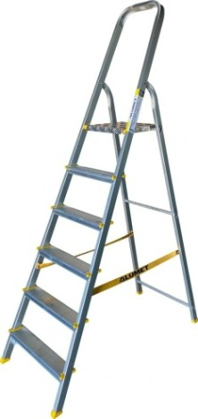 Стремянка алюминиевая АЛЮМЕТ АРА 7006 6 ступеней анодированная [АРА 7006]