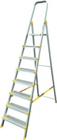 Стремянка алюминиевая АЛЮМЕТ АS 708 8 ступеней анодированная, ширина ступени 130 мм [АS708]