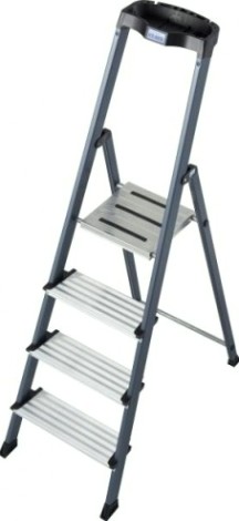 Стремянка алюминиевая KRAUSE MONTO SECURO 4 ступени (анодированная) [126429]